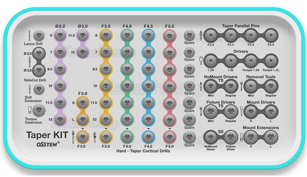 Osstem Hiossen テーパー サージカル キット トルク レンチ付き(TSⅢ/Ⅳ SSⅢ USⅢ/Ⅳに使用)